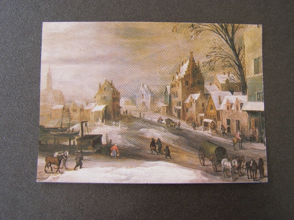 Kaartje / Prent: Oude afbeelding van Winter tafereel, 1960 tot 1980, Nieuw, Ophalen of Verzenden, Prent