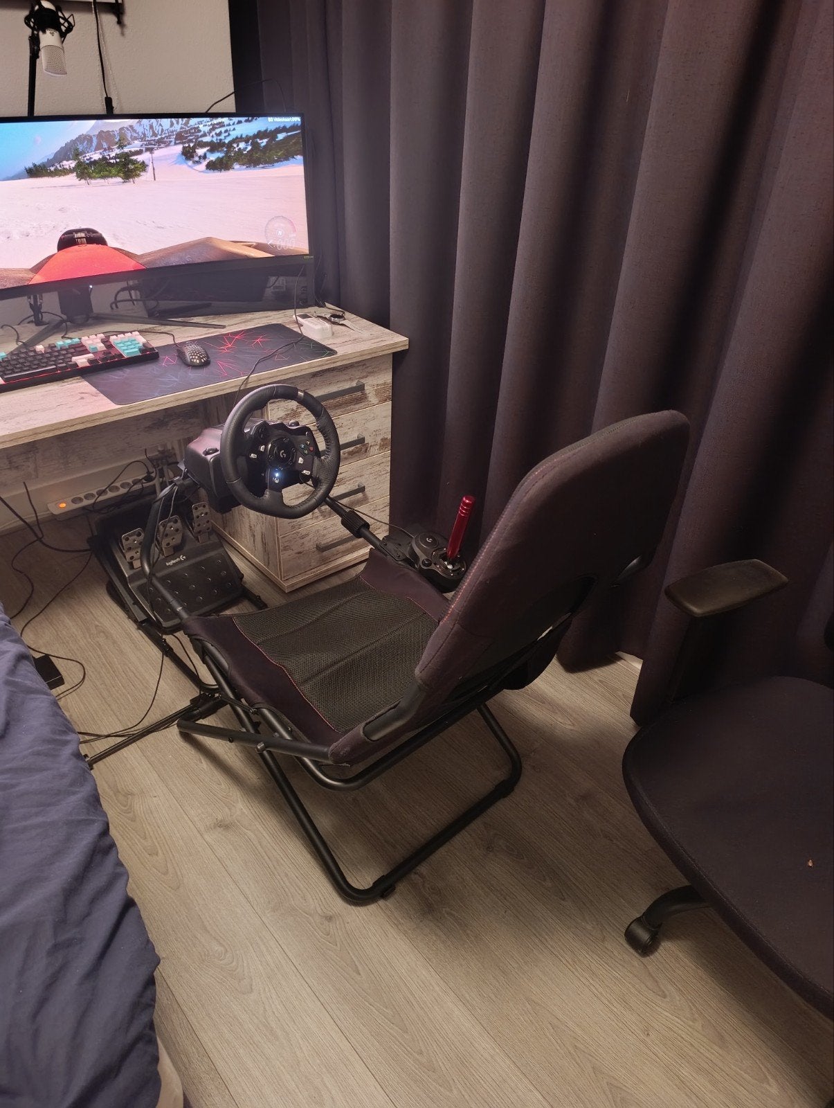 Logitech G920 met custom shifter en opvouwbare stoel, Spelcomputers en Games, Ophalen, Overige merken, Gebruikt