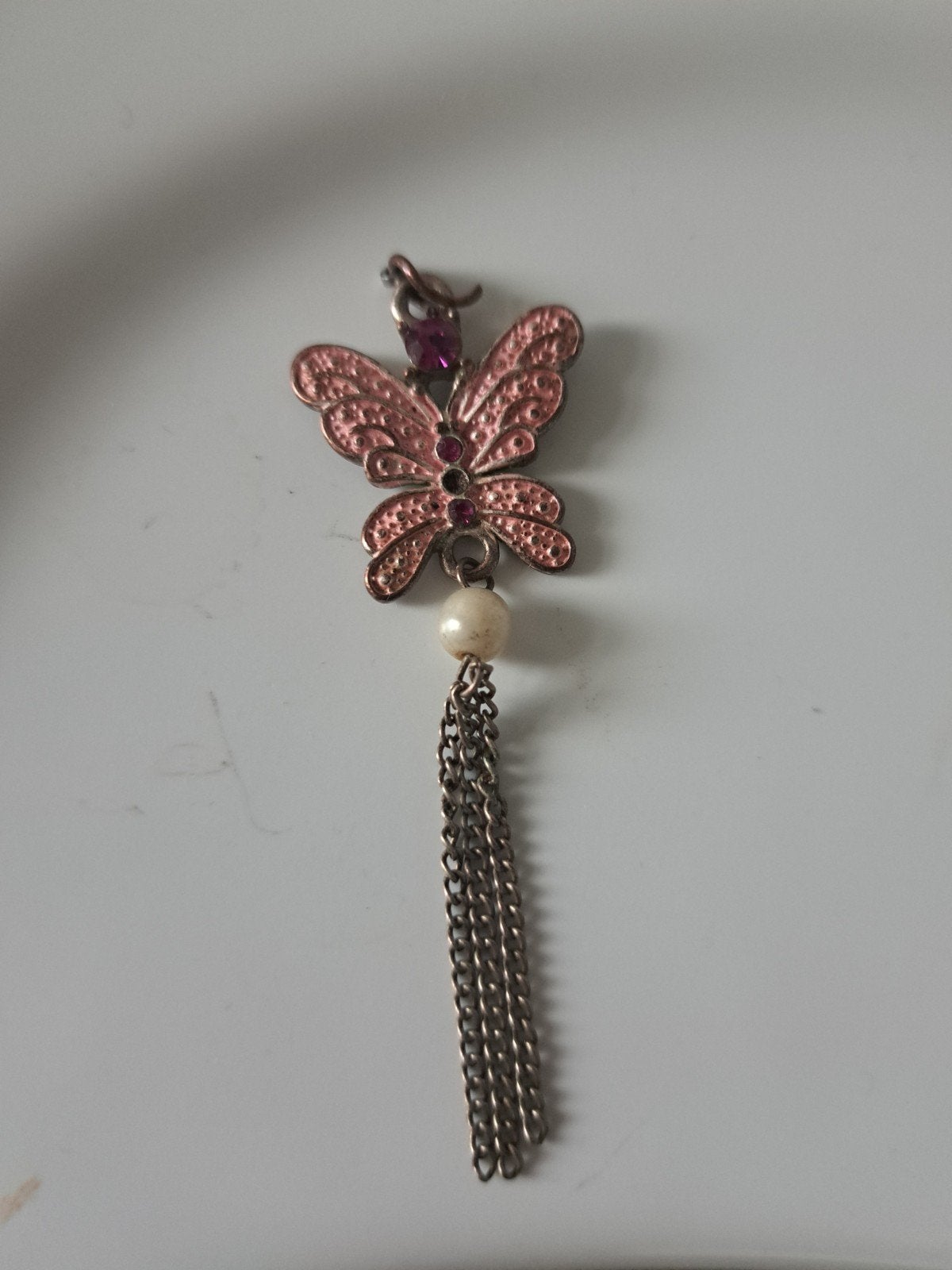 vlinder hanger, Sieraden, Tassen en Uiterlijk, Ophalen, Zo goed als nieuw, Zilver, Overige materialen