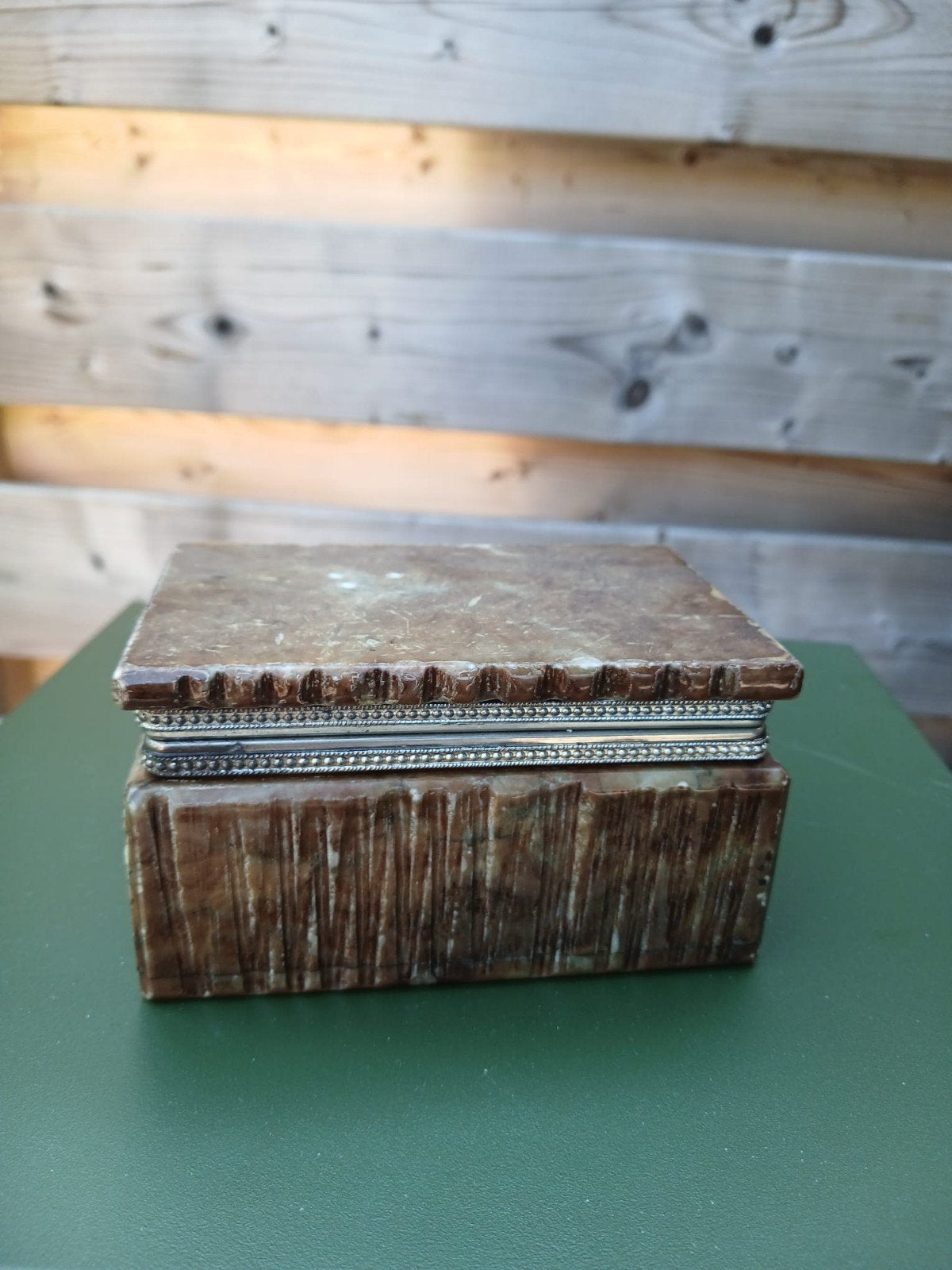 Vintage alabaster/onyx sigarettendoosje, Ophalen, Zo goed als nieuw