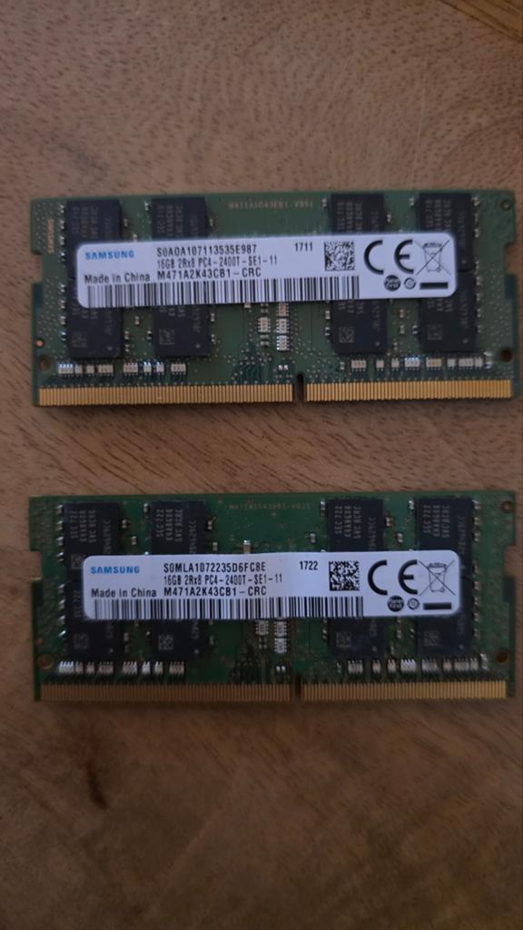 Samsung 2x 16GB 2400 DDR4 RAM SODIMM (32GB), Gebruikt, DDR4, Ophalen of Verzenden, Laptop