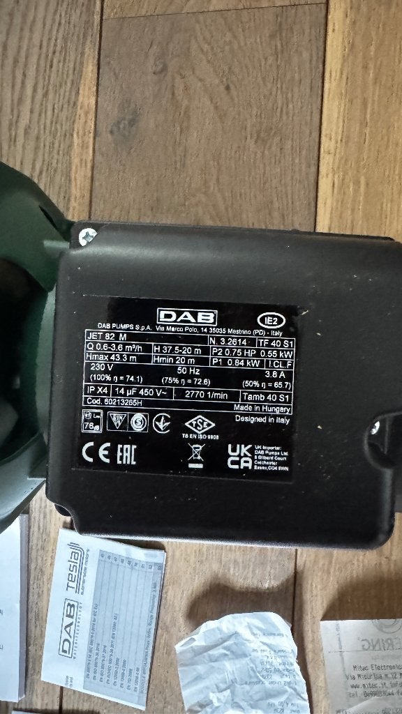 Dab jet 82 M beregeningspomp, Ophalen, Nieuw