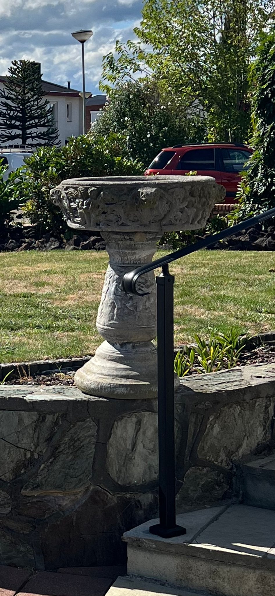 Antieke stenen vogelbad bloembak gedetailleerde sculpture, Ophalen of Verzenden