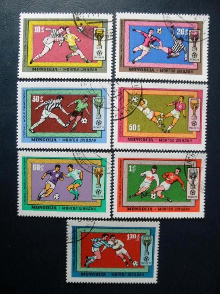 Postzegels voetbal Mongolië 1970., Ophalen of Verzenden, Gestempeld, Centraal-Azië