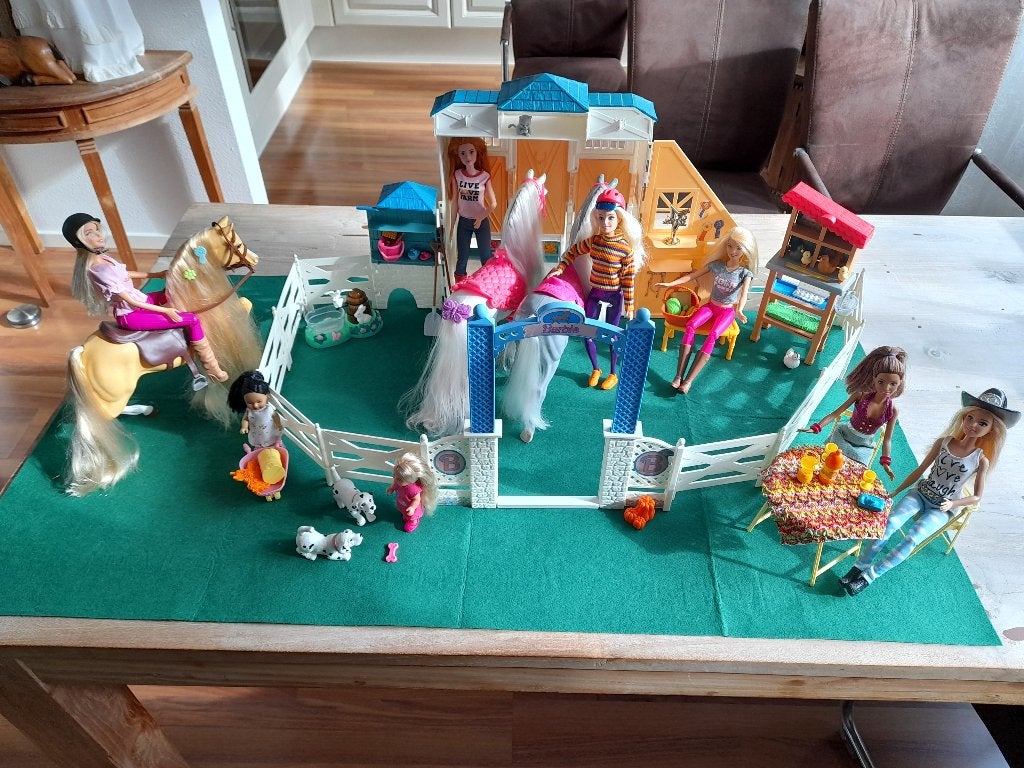 Barbie Manege speelset, Ophalen of Verzenden, Gebruikt, Barbie