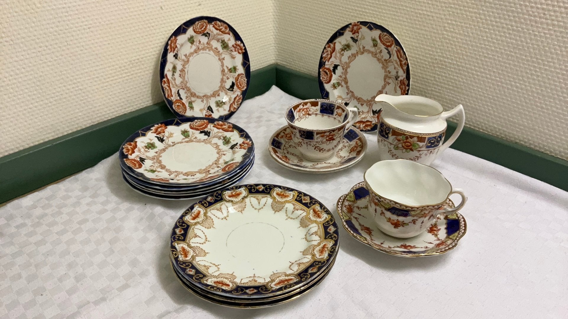 Antiek imari-stijl theeservies engeland, royal albert rosina, Ophalen of Verzenden
