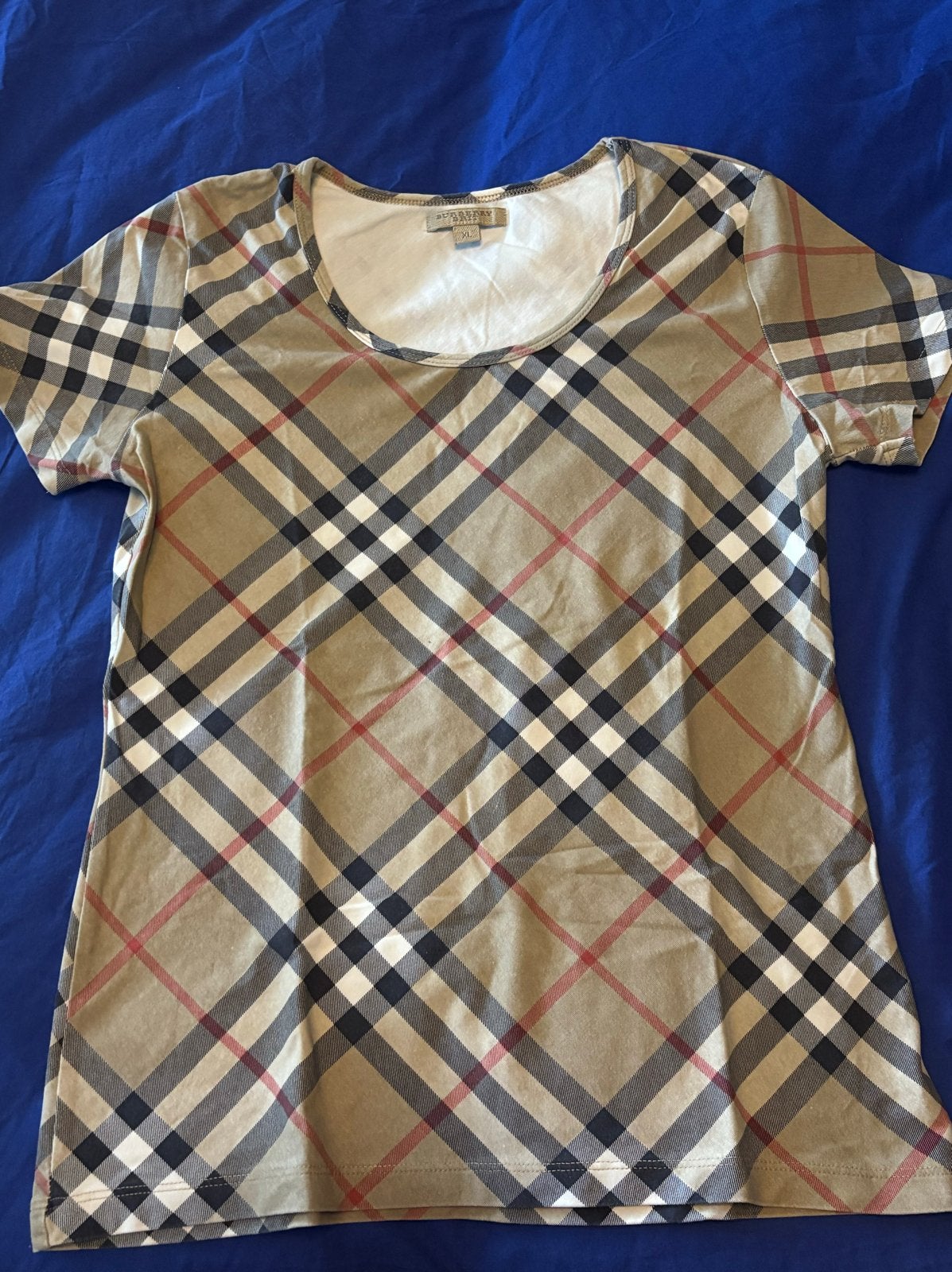 Burberry T-shirt met korte mouwen en ruitpatroon mt xl, Meerkleurig, Maat 42/44 (L), Ophalen of Verzenden, Korte mouw