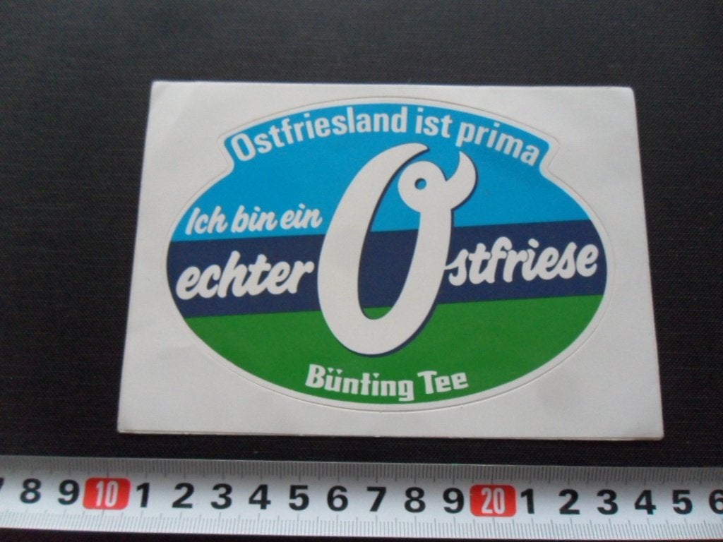 sticker Duitsland Ich bin ein echter Ostfriese Bünting Tee *, Ophalen of Verzenden, Zo goed als nieuw