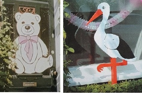 DHZ Geboorte aankondiging, Handgemaakt, Dieren, Zo goed als nieuw, Knutselwerk