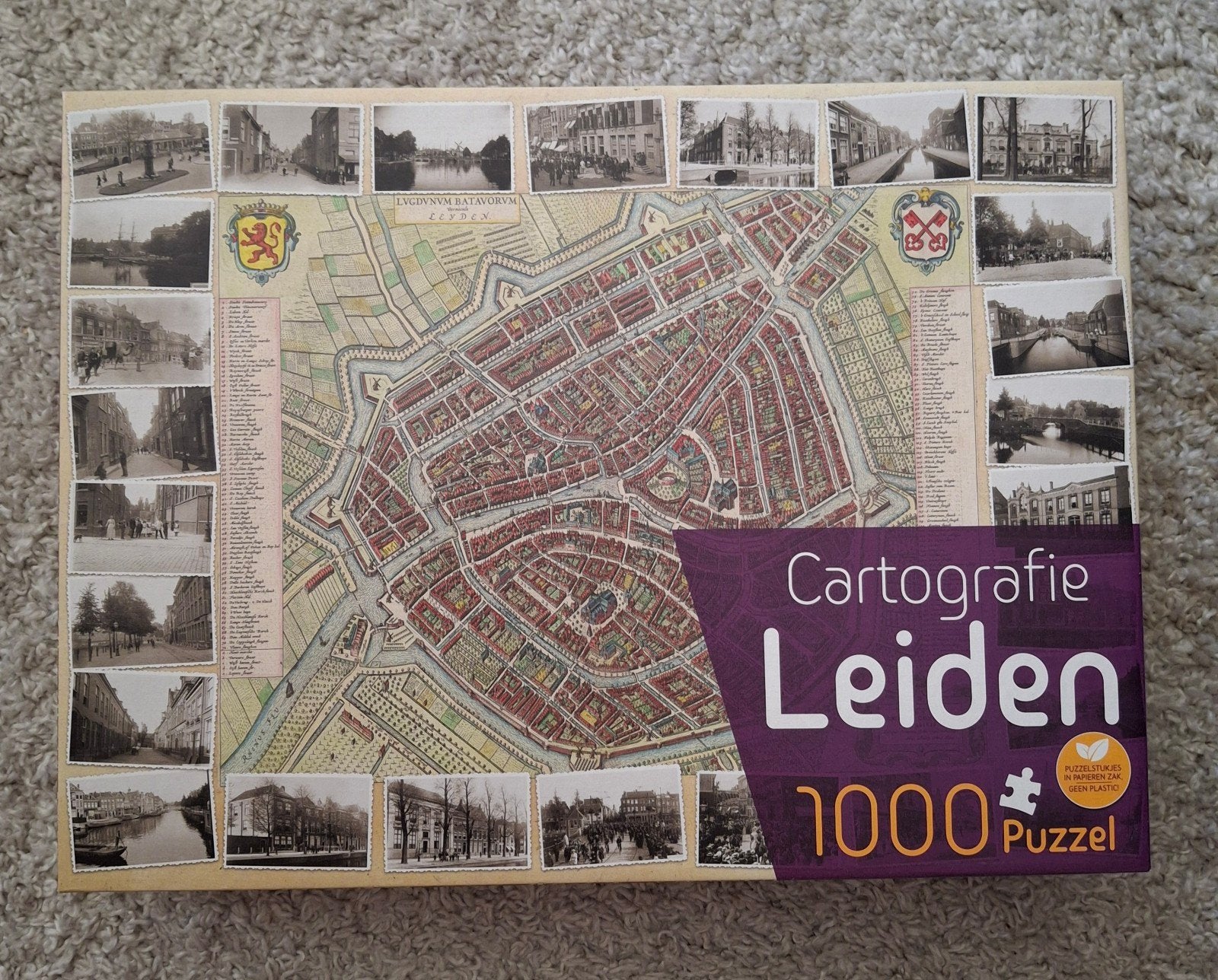 Cartografie Leiden 1000 stukjes puzzel, Ophalen of Verzenden, 500 t/m 1500 stukjes, Zo goed als nieuw, Legpuzzel