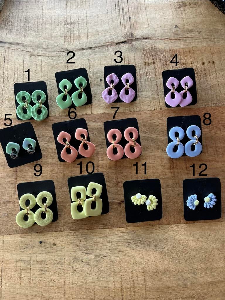 Handgemaakte oorbellen van polymeerklei – lente pastel, Ophalen of Verzenden, Nieuw, Overige materialen