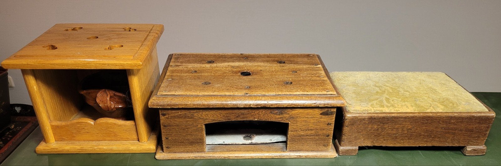 Antieke Voetenwarmer / Stoof - Hout en Metaal, Antiek en Kunst, Ophalen of Verzenden