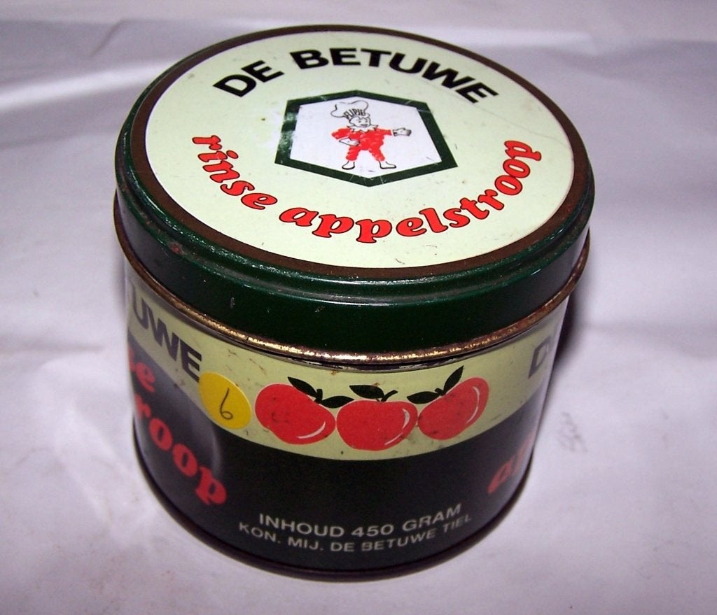 Vintage De Betuwe Flipje Tiel Rinse Appelstroop Blik., Ophalen of Verzenden, Gebruikt, Overige, Overige merken