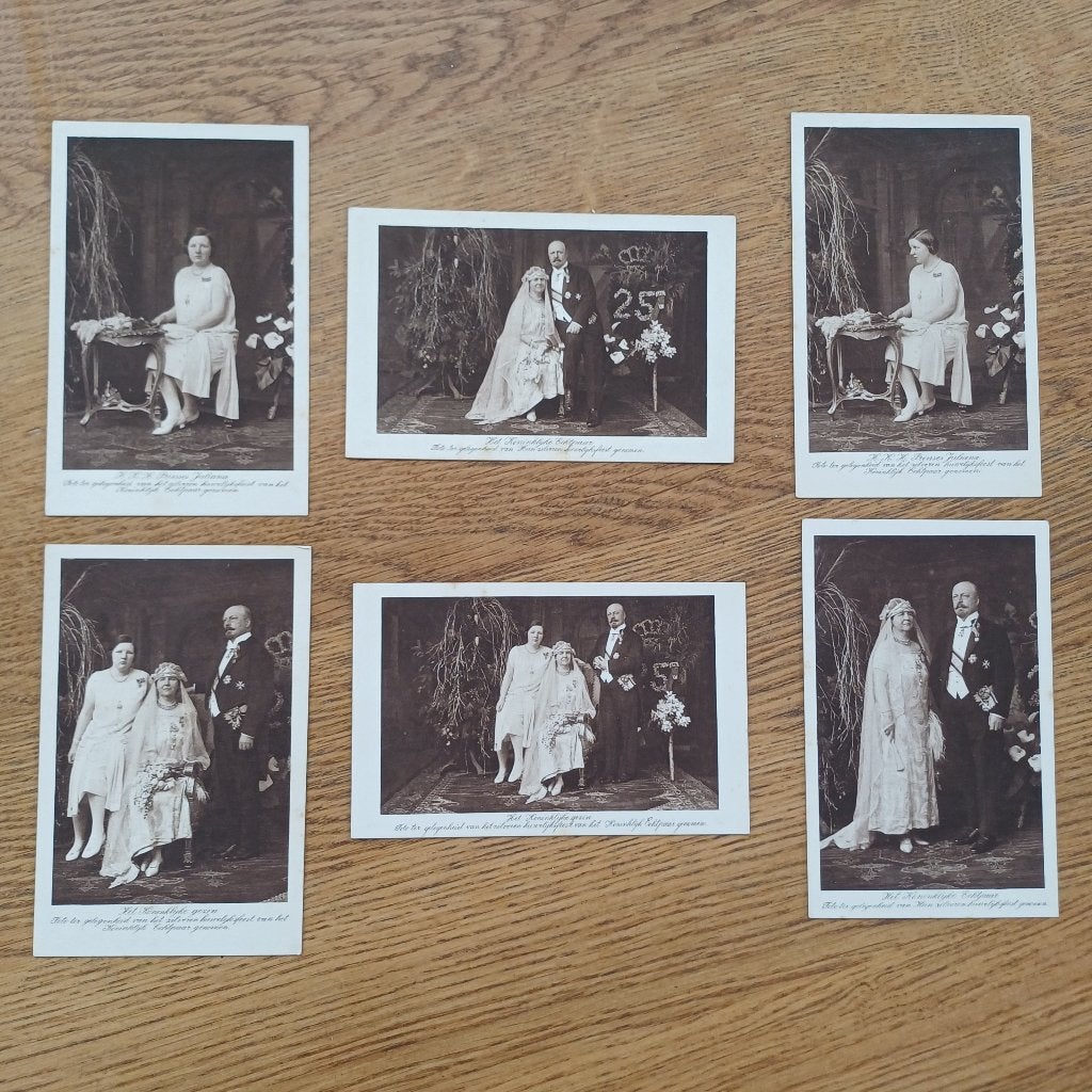 6 oude onbeschreven ansichtkaarten Koninklijke familie, Ophalen of Verzenden, 1920 tot 1940, Ongelopen, Zuid-Holland