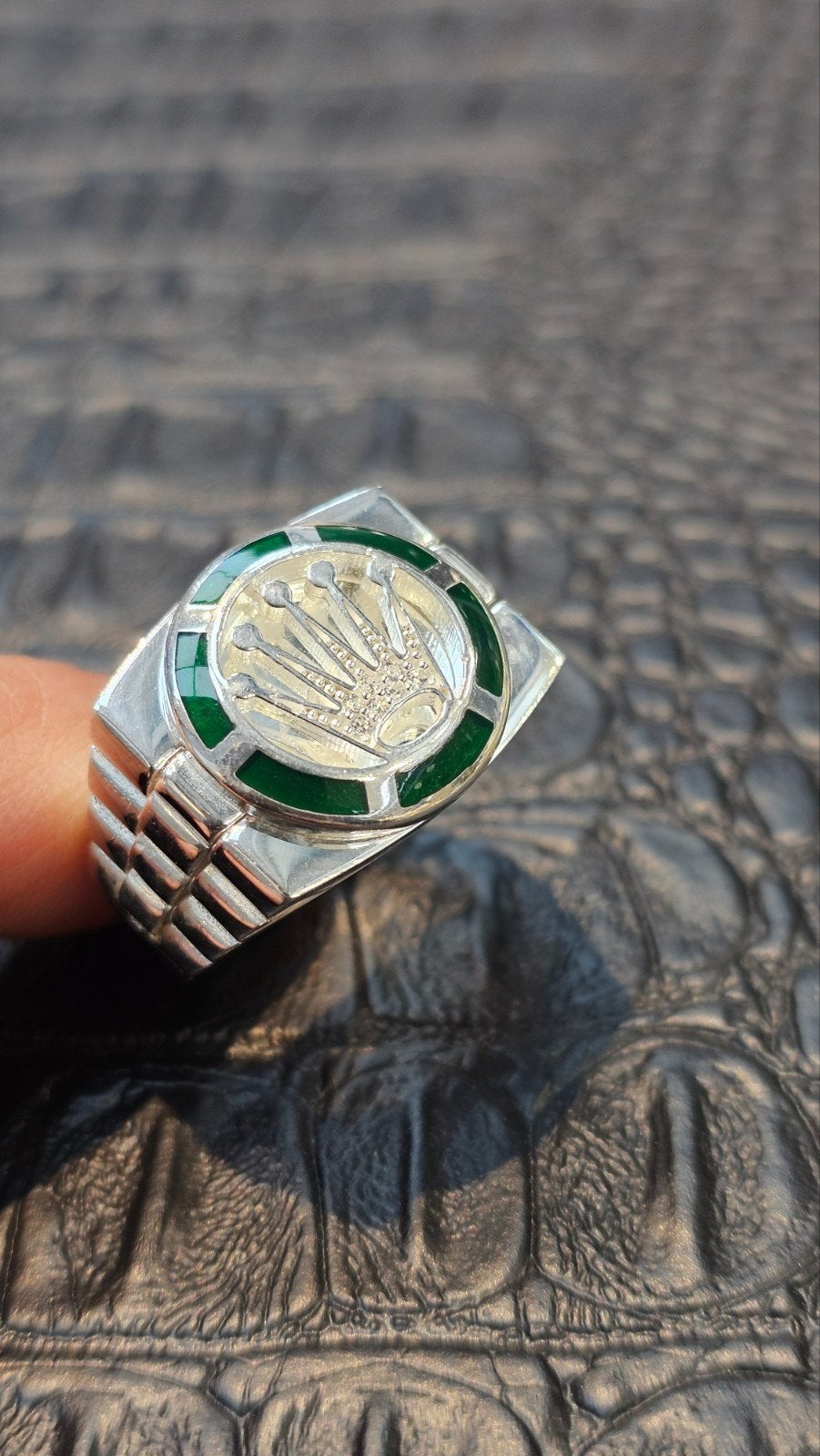 Prachtige zilver Kroon ring, Heer, Nieuw, Ophalen of Verzenden, Zilver