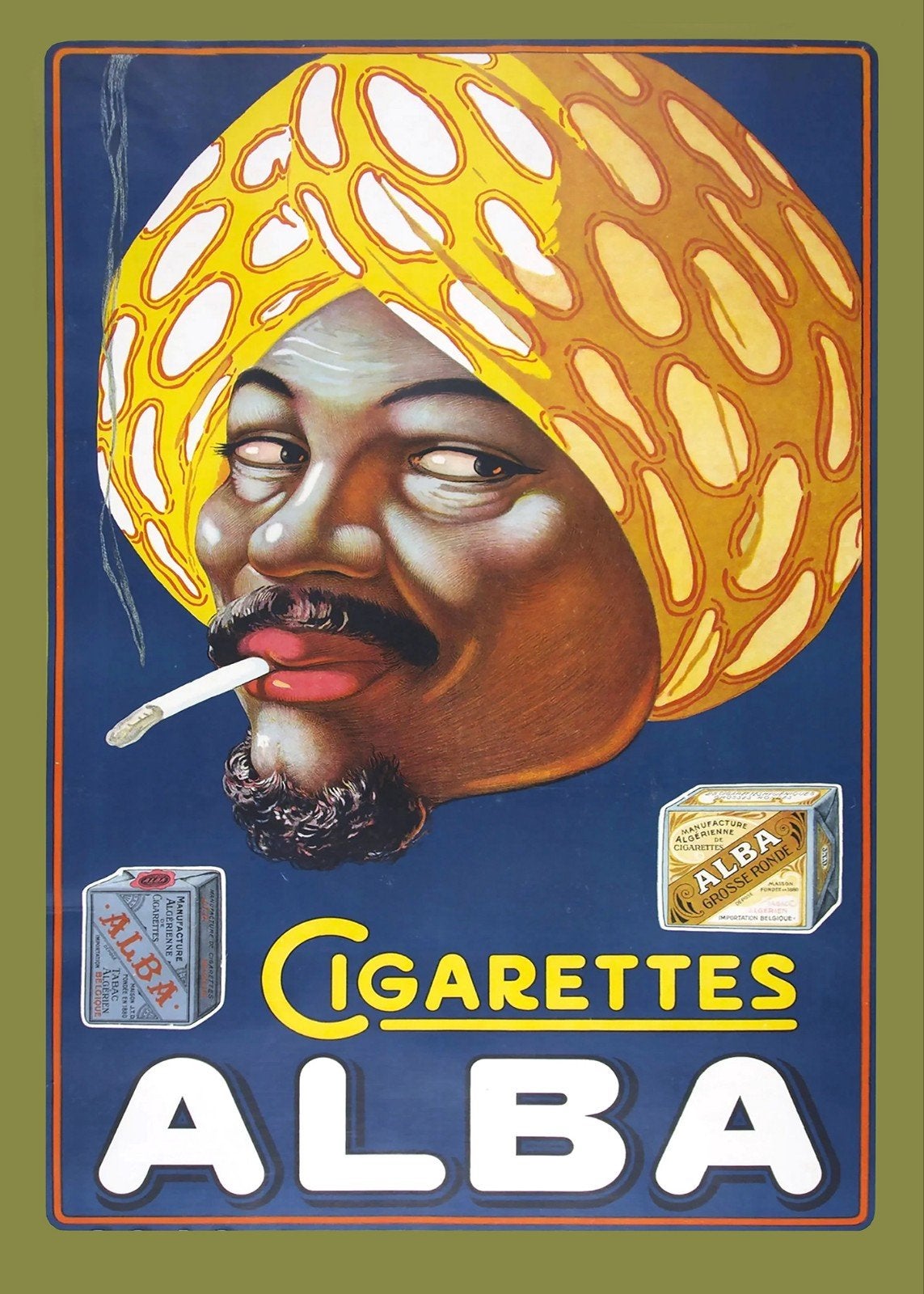 Vintage Alba Sigaretten Reclame Poster, Ophalen of Verzenden, Reclamebord