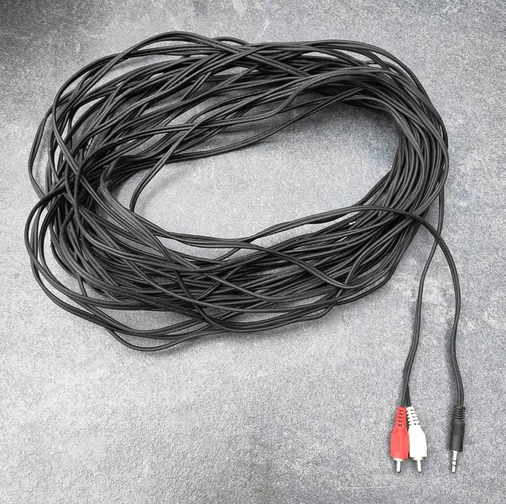 Jack naar tulp kabel 20 meter 3,5 mm naar cinch cable, Ophalen of Verzenden, 10 meter of meer, Overige kabels