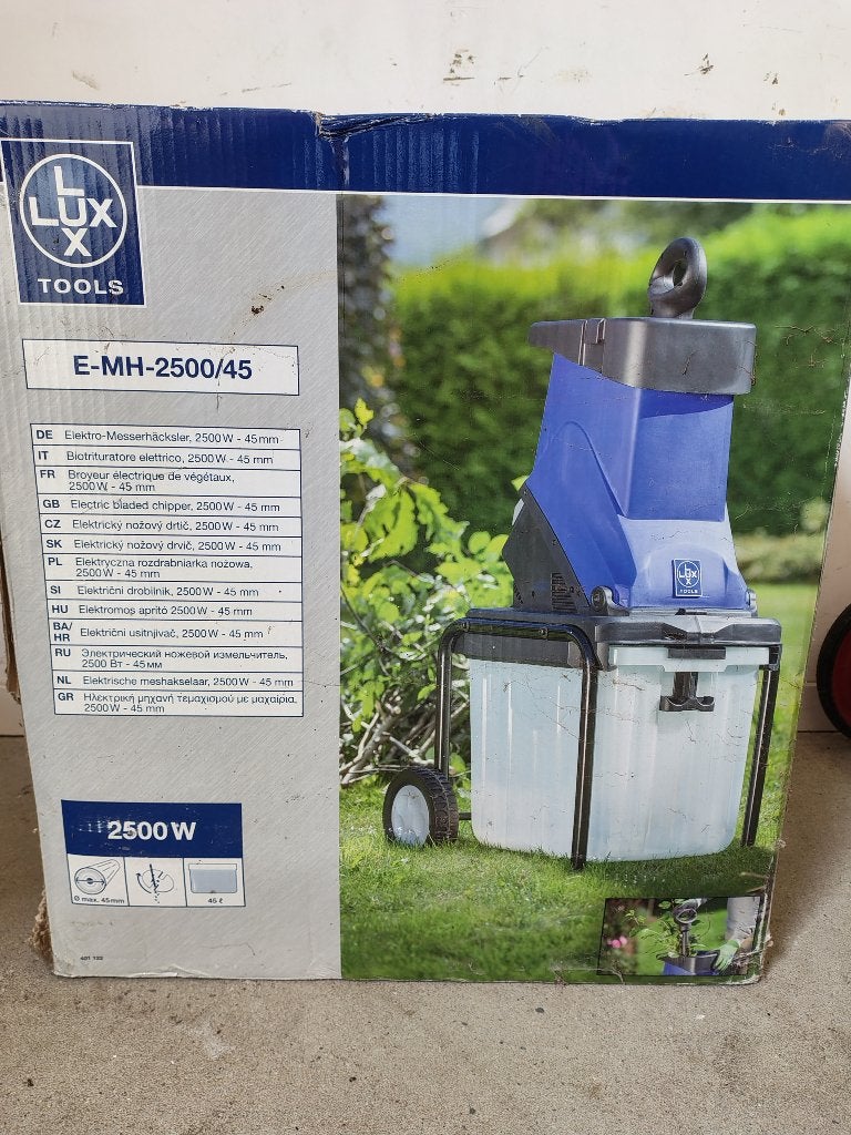 Nieuwe LUX TOOLS E-MH-2500/45 Elektrische Hakselaar 2500W, Nieuw, Met opvangbak, Elektrisch, Ophalen