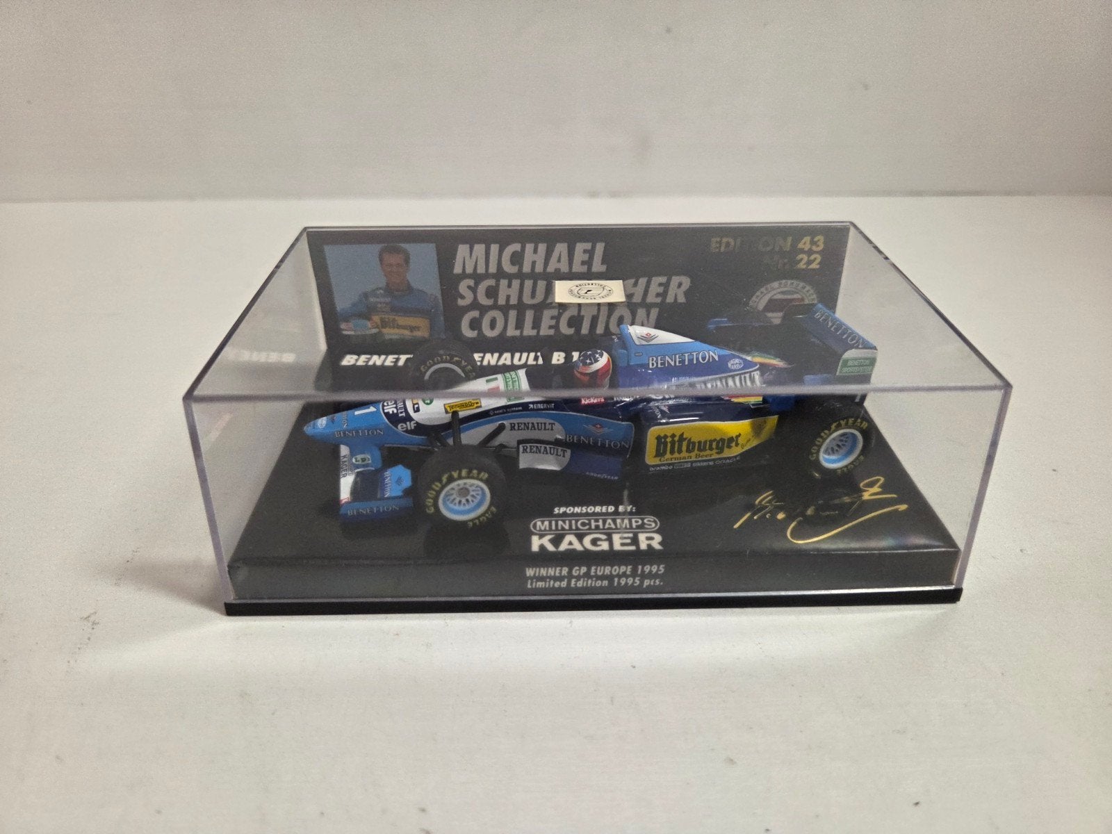 Minichamps Benetton Renault B 195 Schumacher 1995, Ophalen of Verzenden, Zo goed als nieuw, Auto's