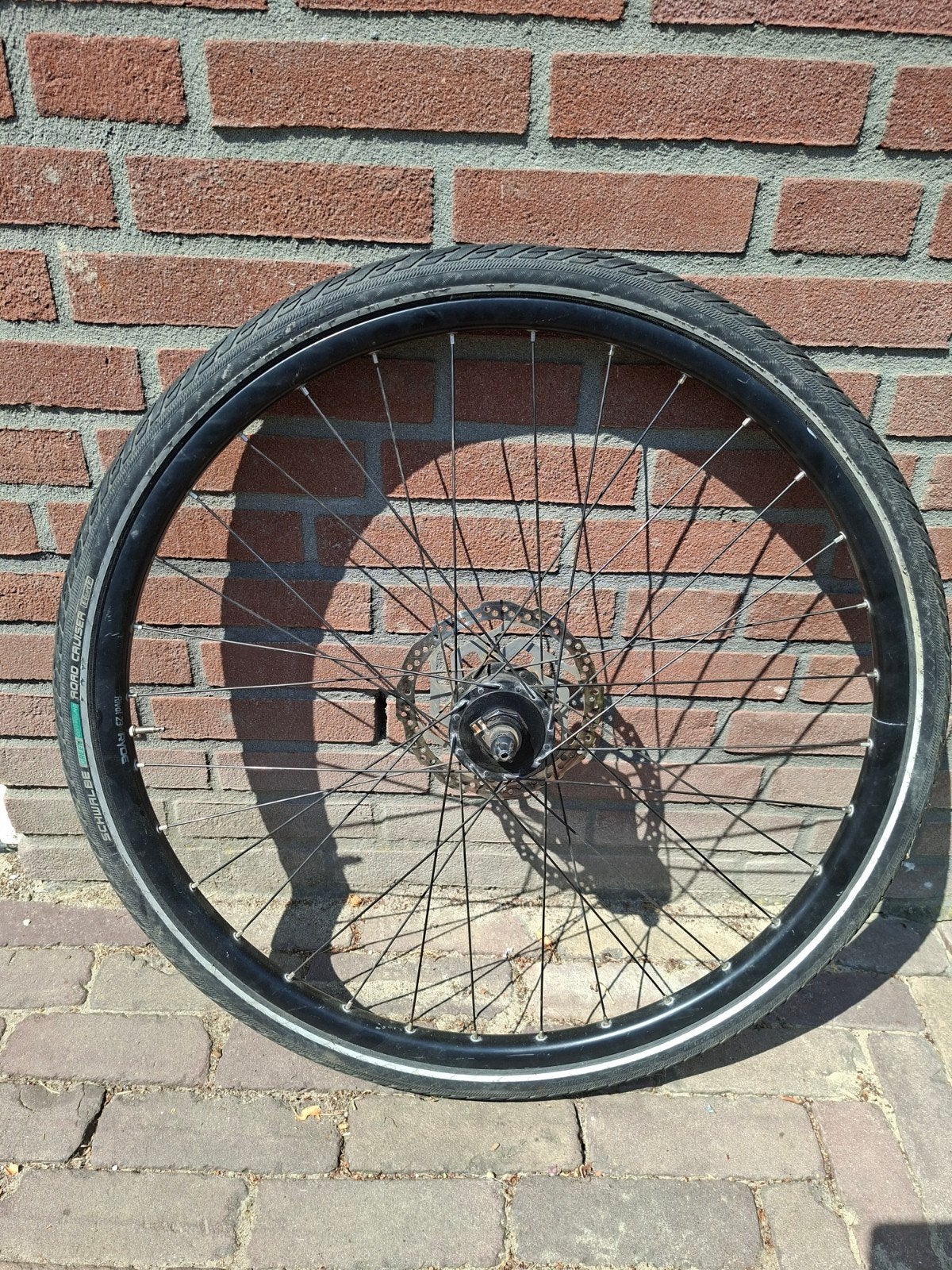 Fietswiel met Schwalbe Road Cruiser band en schijfrem, Gebruikt, Schwalbe, Toerfiets, Aluminium