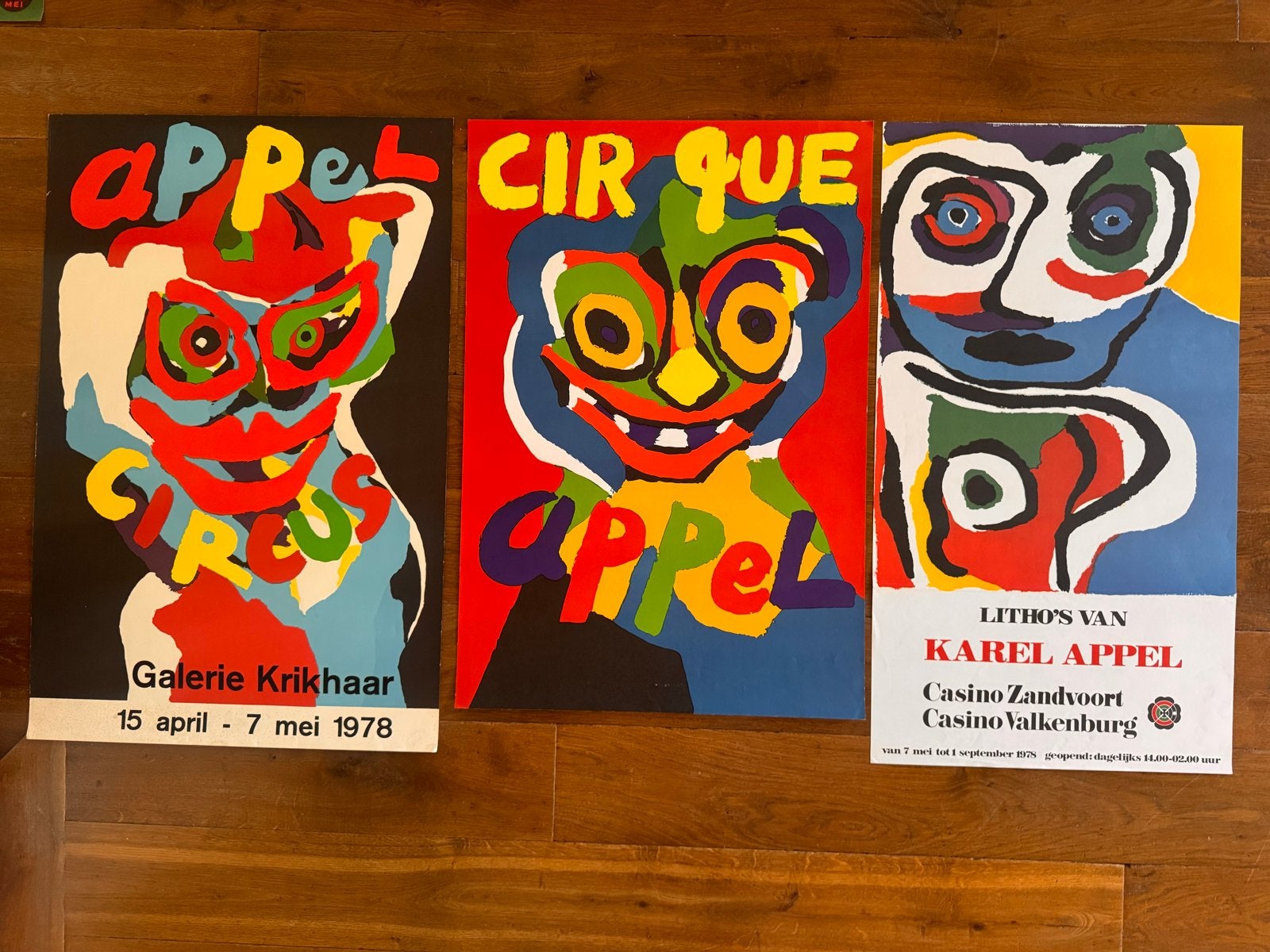 Karel Appel Litho's - Set van 3 (1978), Ophalen of Verzenden, Gebruikt, A1 t/m A3, Rechthoekig Staand