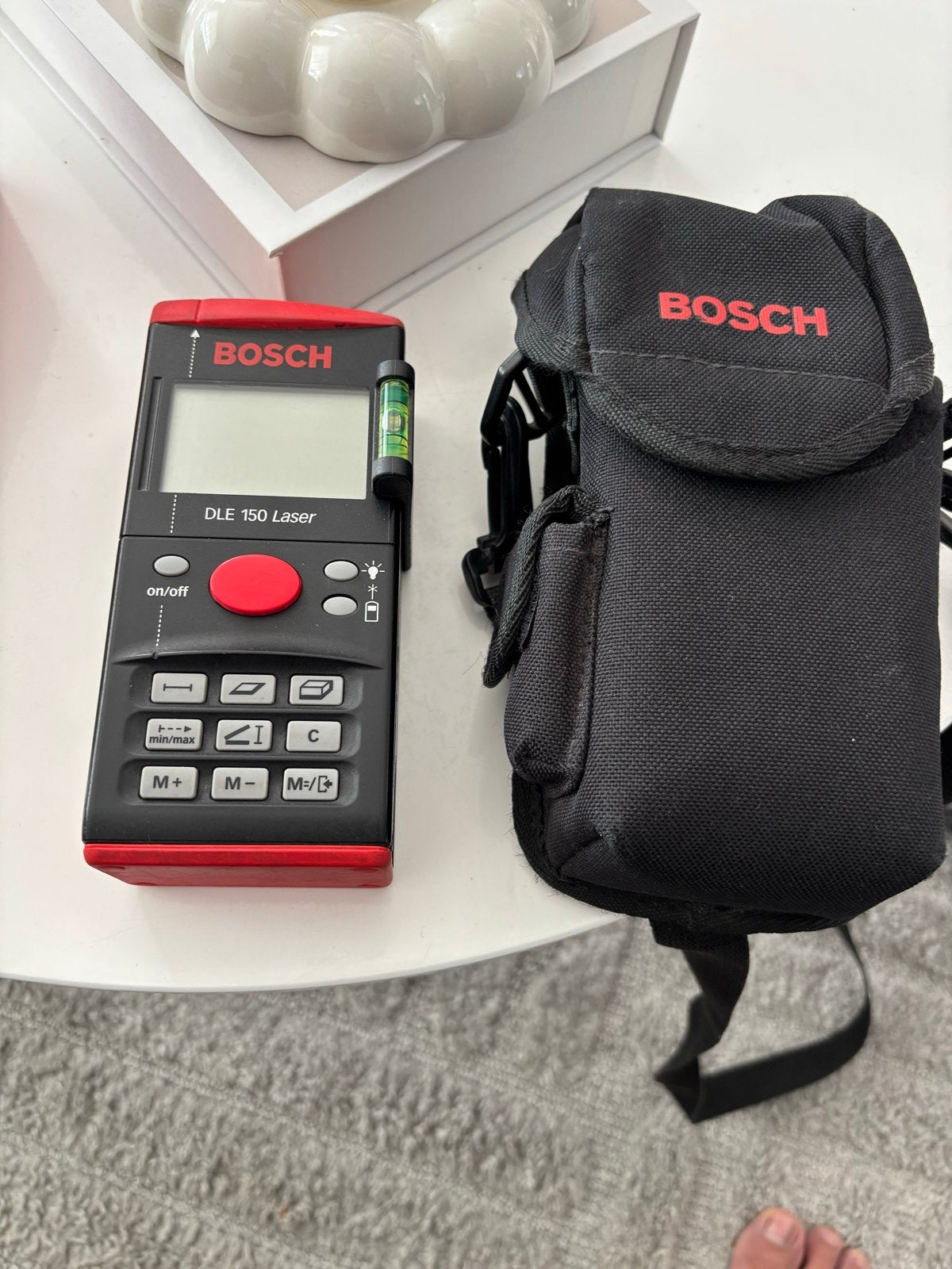 Bosch DLE 150 Laser Afstandsmeter met tasje, Ophalen of Verzenden, Gebruikt, Afstand