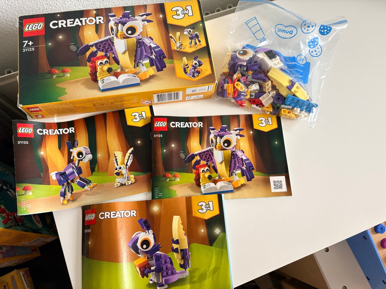 LEGO Creator 31125 Fantasie Boswezens 3-in-1 set, Lego, Ophalen of Verzenden, Zo goed als nieuw, Inclusief instructies