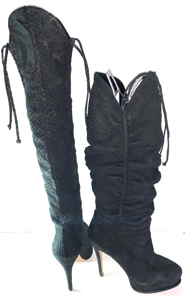 Brian Atwood zwart leren sexy laarzen maat 37,5, Hoge laarzen, Zwart, Ophalen of Verzenden, Zo goed als nieuw