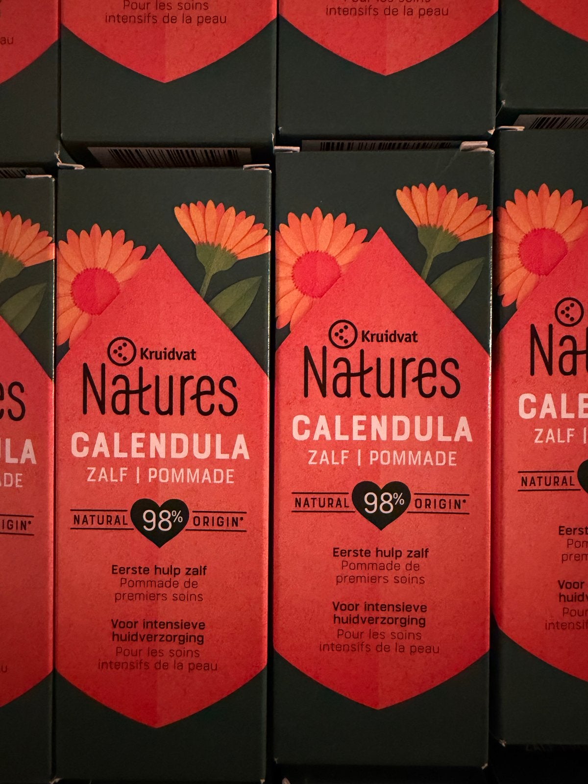 Restpartij 67x Kruidvat Natures Calendula Zalf Nieuw, Ophalen, Nieuw, Bodylotion, Crème of Olie