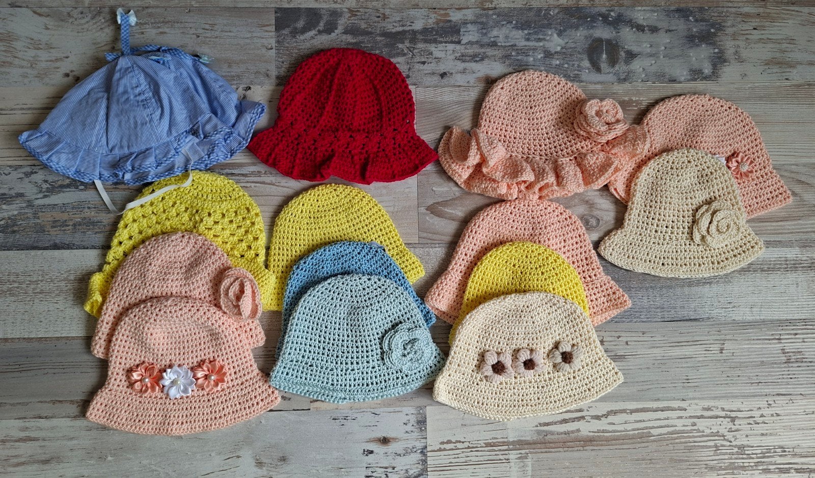 Partij baby zomer hoedjes - Diverse kleuren en maten, Verzenden, Nieuw, Jongetje of Meisje, Muts