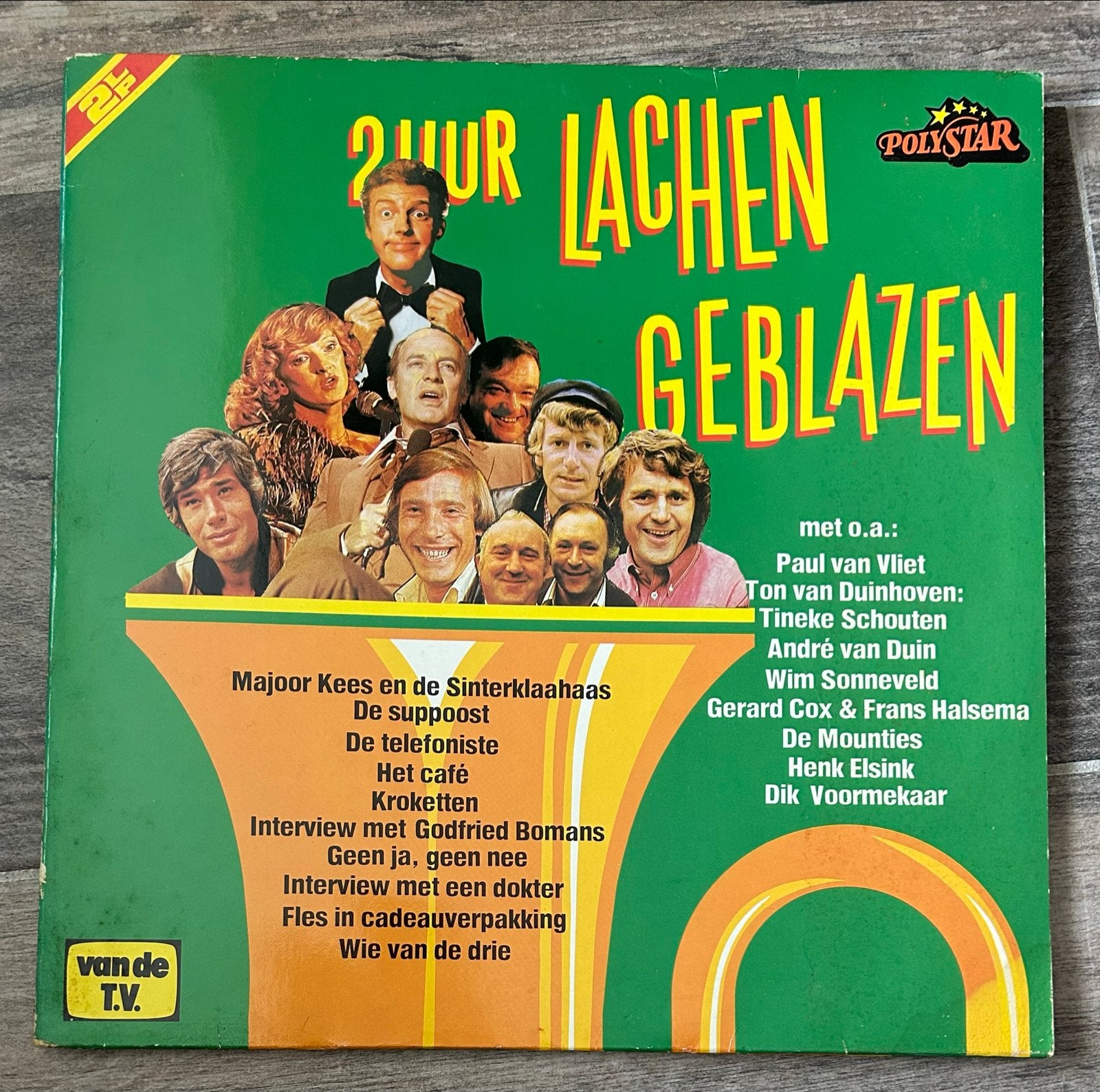 2 Uur Lachen Geblazen - Verzamelalbum (LP, Polystar), Cd's en Dvd's, Vinyl | Nederlandstalig, Gebruikt, Cabaret of Kleinkunst