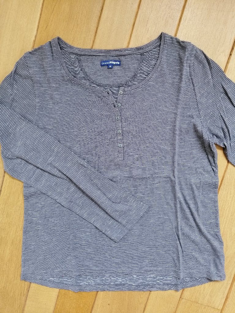 CHARLES VÖGELE t- shirt lange mouw grijs streep maat M - nie, Kleding | Dames, T-shirts, Zo goed als nieuw, Grijs, Lange mouw