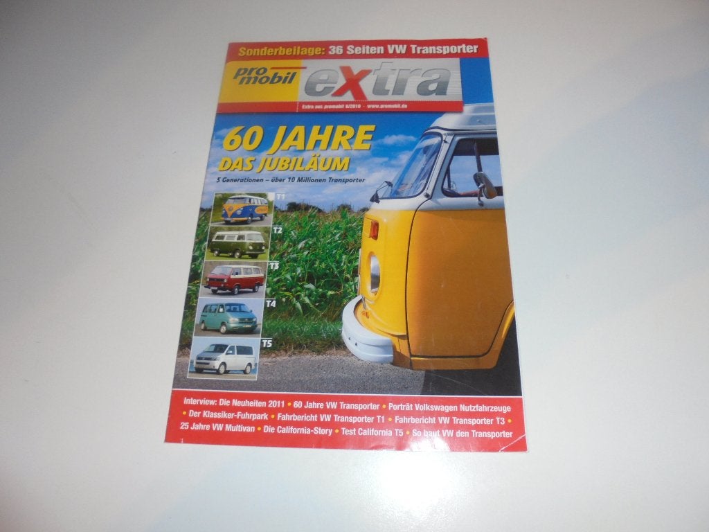 extra uitgave 60 jaar VW Transporter van Promobil, 6/2010, Boeken, Ophalen of Verzenden, Zo goed als nieuw, Volkswagen