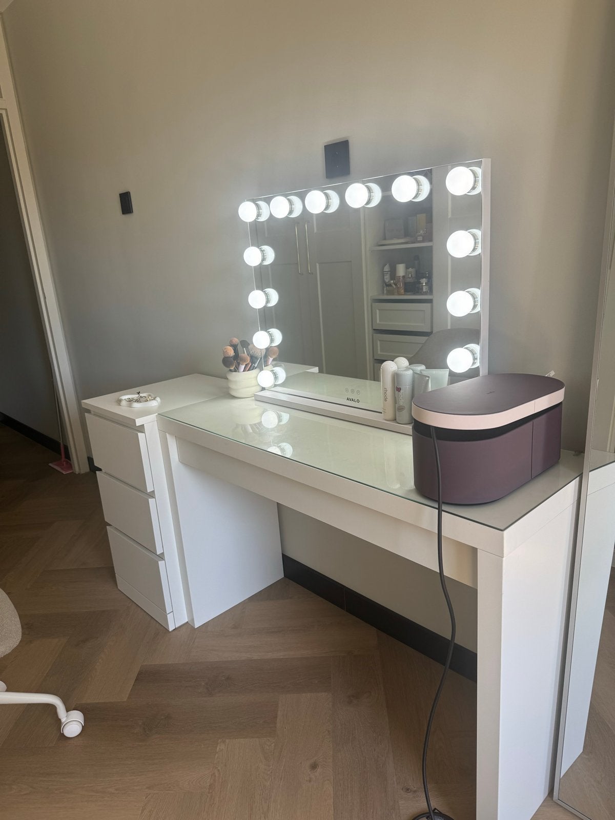 Ikea Malm toilettafel met ladeblok, Ophalen, Gebruikt, 100 tot 150 cm, Minder dan 100 cm