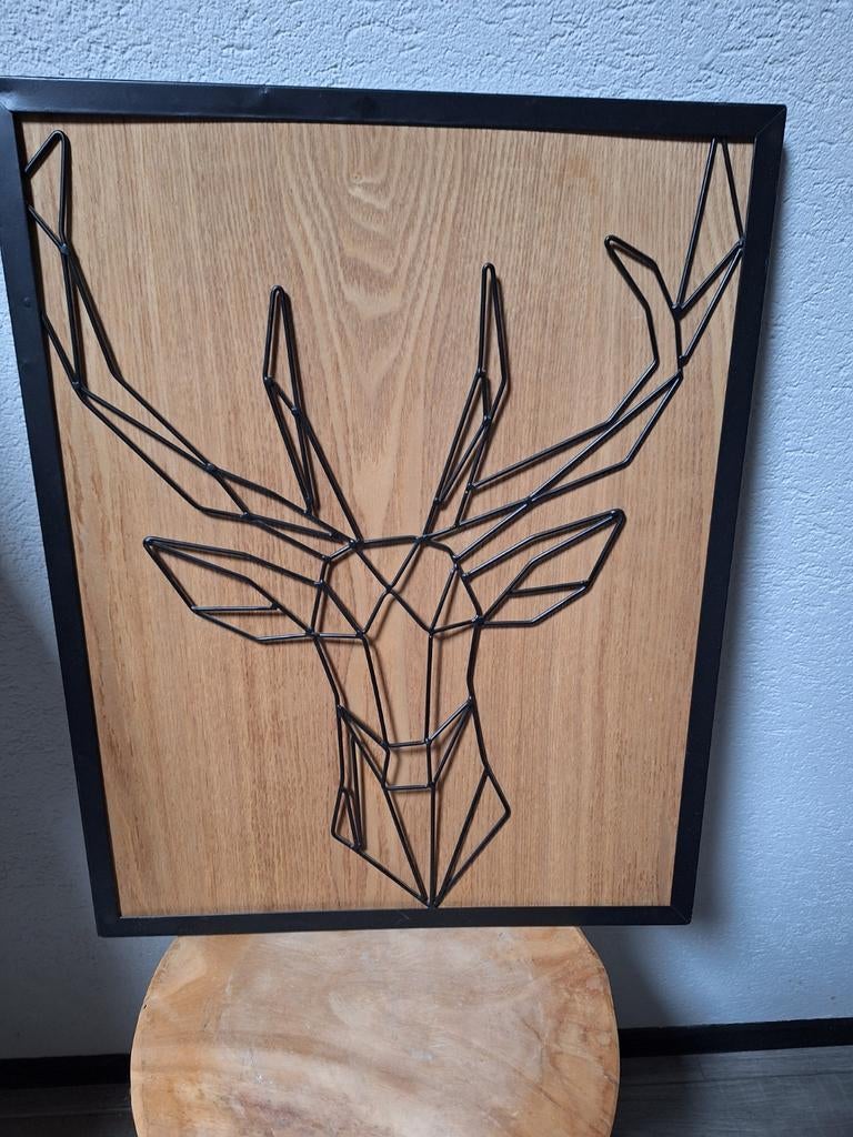 Wanddecoratie met hertenkop, Huis en Inrichting, Woonaccessoires | Wanddecoraties, Ophalen, Gebruikt