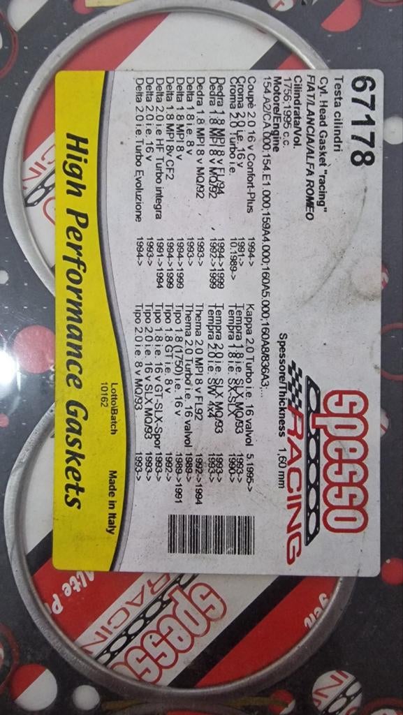 Spesso Racing gaskets Lancia Delta HF Integrale & Beta, Ophalen of Verzenden, Nieuw, Lancia