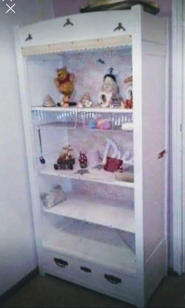 Antieke brocante meiden- kast, witgelakt, Antiek en Kunst, Antiek | Meubels | Kasten, Ophalen