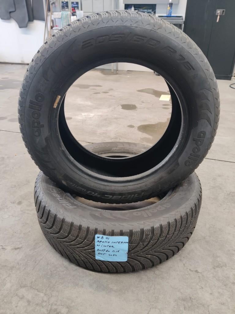winterbanden Apollo 205/60R16  2 Stuks, Auto-onderdelen, Banden en Velgen, Ophalen, Gebruikt, 16 inch, Band(en)