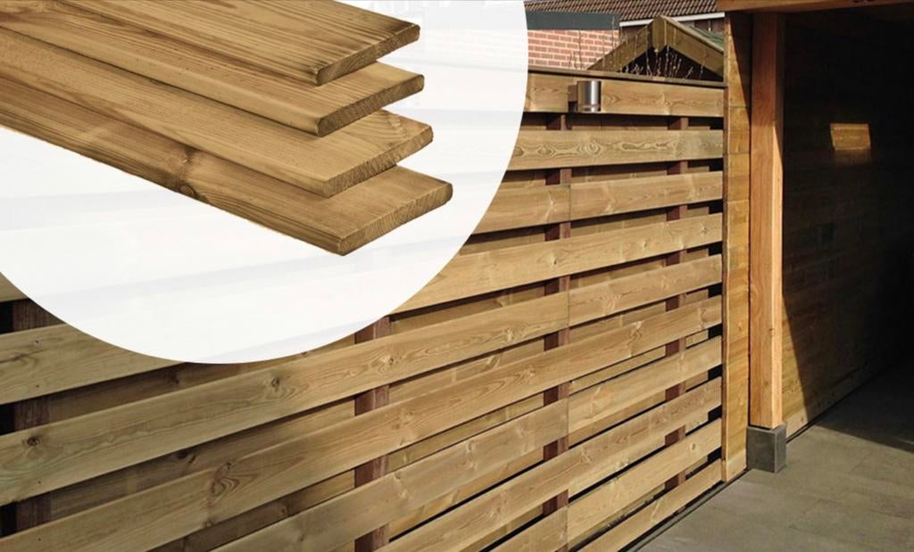 Schutting planken die niet kromtrekken of wegrotten., Doe-het-zelf en Verbouw, Hout en Planken, Minder dan 25 mm, Nieuw, Ophalen of Verzenden