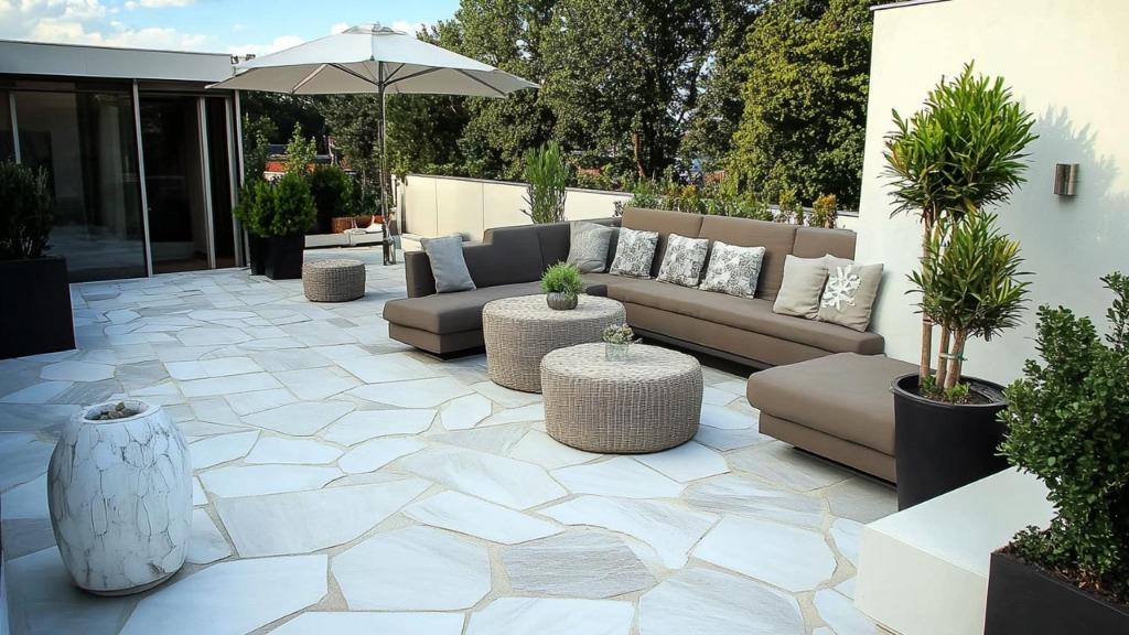 Foto 2 van Brasil White flagstones 2,5-5 cm dik € 44,95 per m2 incl btw