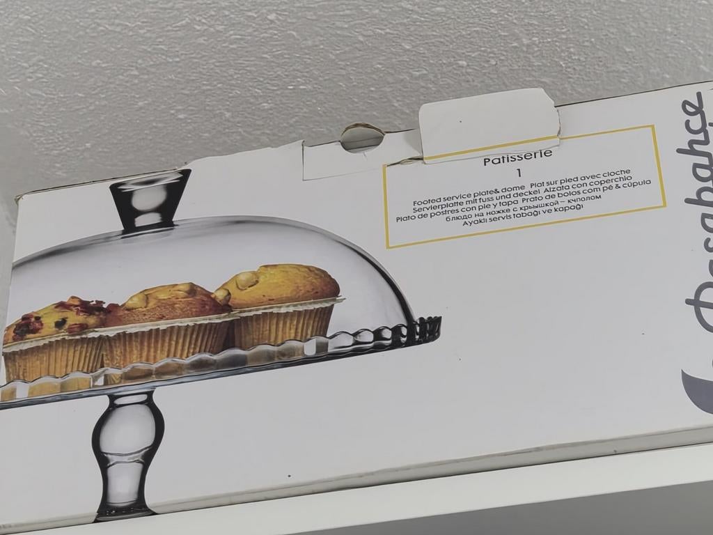 Glazen taartplateau met stolp - Patisserie, Ophalen, Overige typen, Overige stijlen, Glas