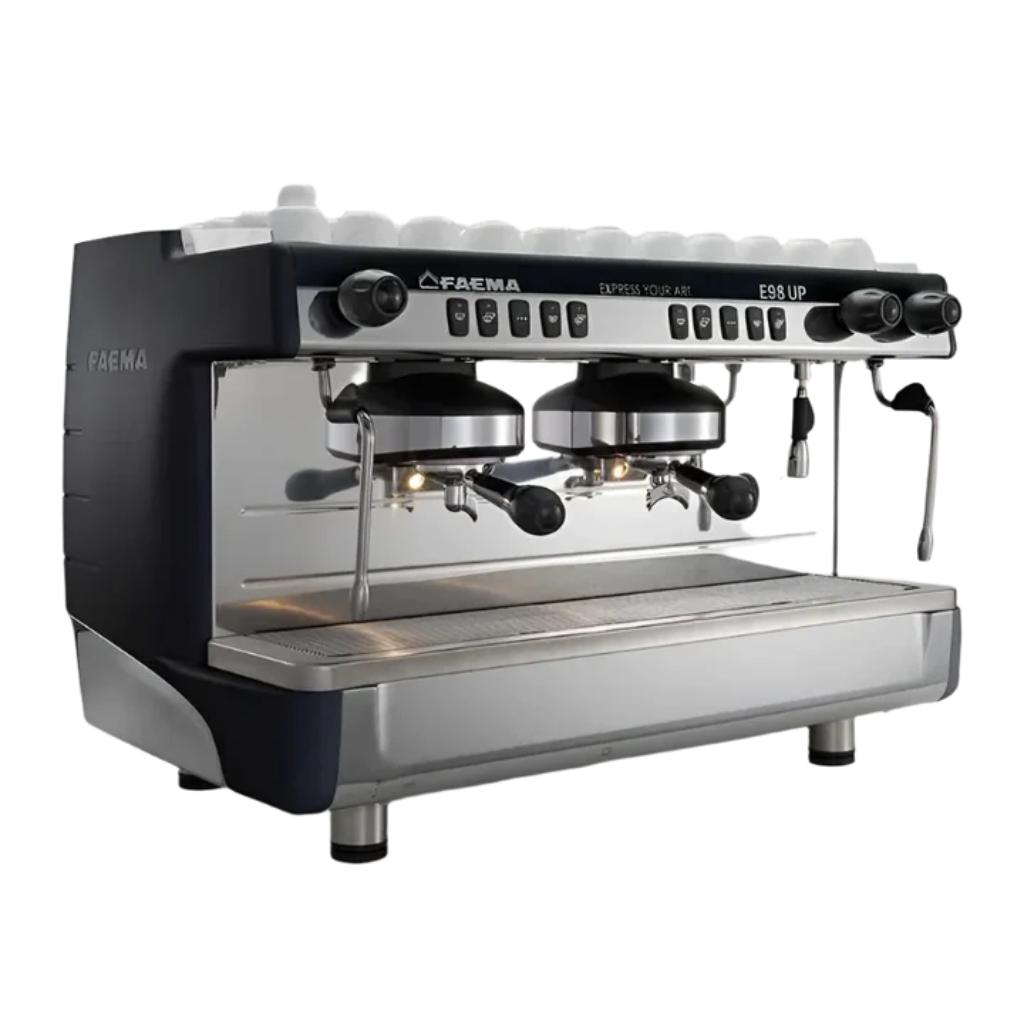 Faema E98 UP 2-groeps Espresso Machine Professional, Gebruikt, Espresso apparaat, 10 kopjes of meer, Gemalen koffie