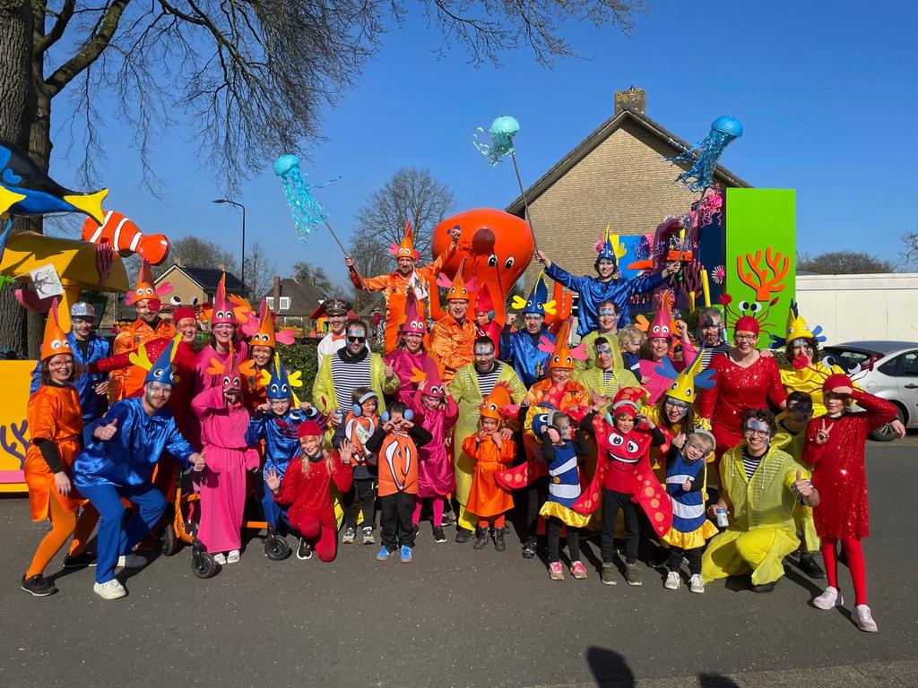Grote loopgroep carnavalsoptocht. Carnaval 1ste prijswinnaar, Ophalen, Carnaval, Overige maten, Zo goed als nieuw