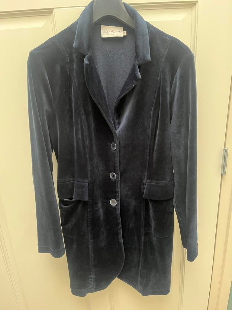 Helena Hart velours blazer maat xl donkerblauw, Kleding | Dames, Blauw, Maat 46/48 (XL) of groter, Ophalen of Verzenden, Zo goed als nieuw
