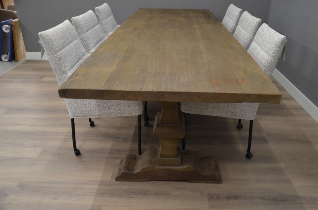Teak kloostertafel 260 en 300 cm lang 100 cm breed, Huis en Inrichting, Tafels | Eettafels, Ophalen of Verzenden, Vijf personen of meer