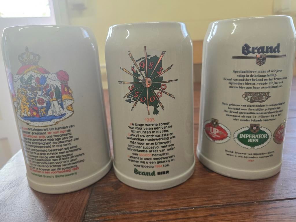 Jaar bierpullen van brand bier, Verzamelen, Ophalen of Verzenden, Brand