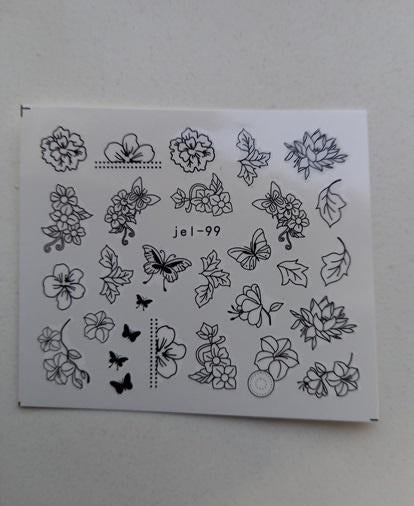 Velletje nagel water decals stickers jel-99 bloemen vlinders, Sieraden, Tassen en Uiterlijk, Uiterlijk | Cosmetica en Make-up