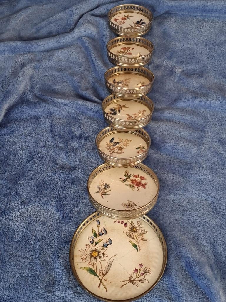 7 porseleinen Art Nouveau onderzetters                  25vp, Antiek en Kunst, Antiek | Porselein, Ophalen of Verzenden