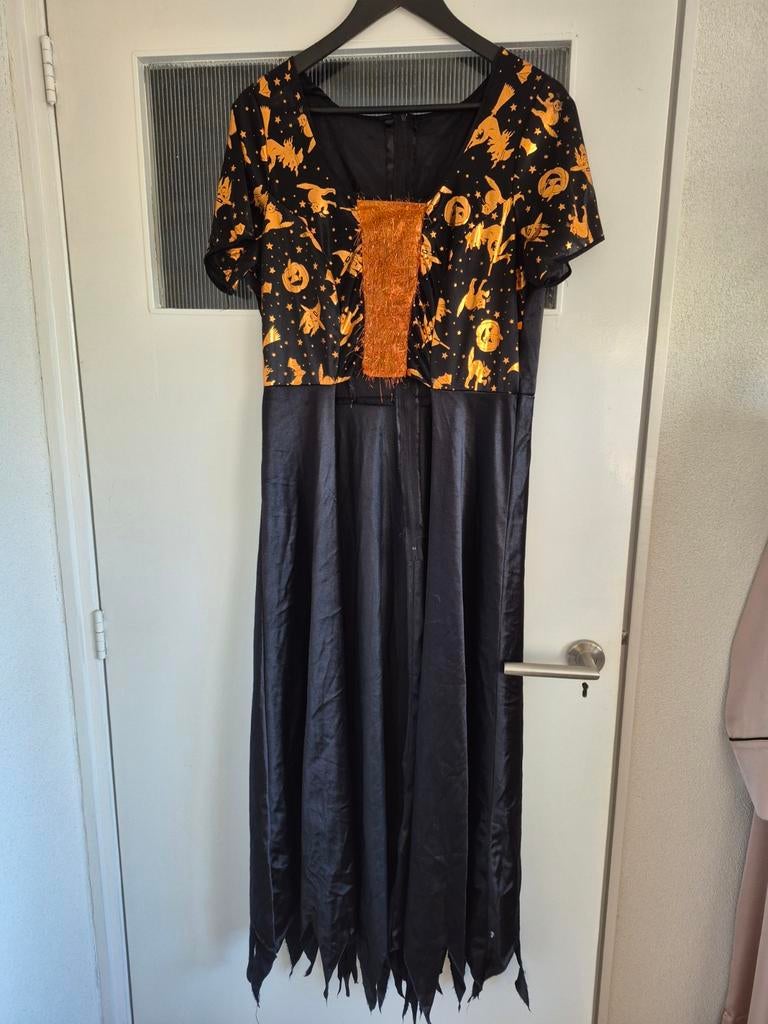 Heksenjurk met onderrok en armflappen - Carnaval/Halloween, Zo goed als nieuw, Halloween, Kleding, Geen