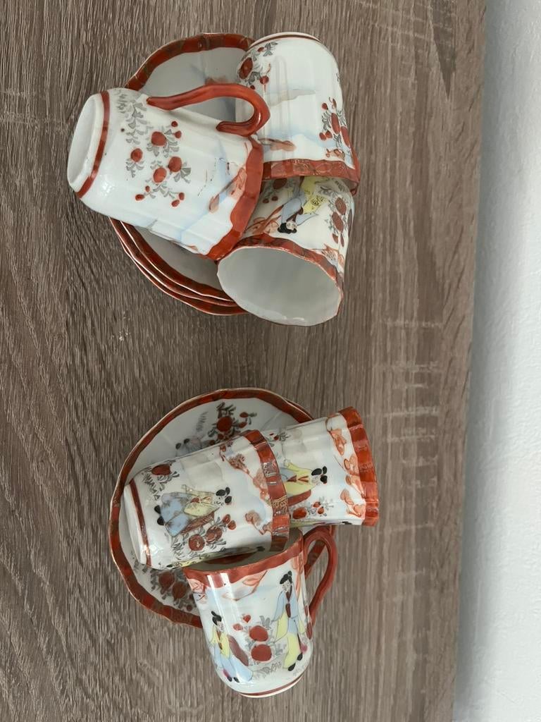 Antiek Japans servies kop en schotel Geisha, Ophalen
